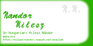 nandor milesz business card