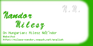 nandor milesz business card